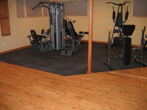 cork flooring in a basement