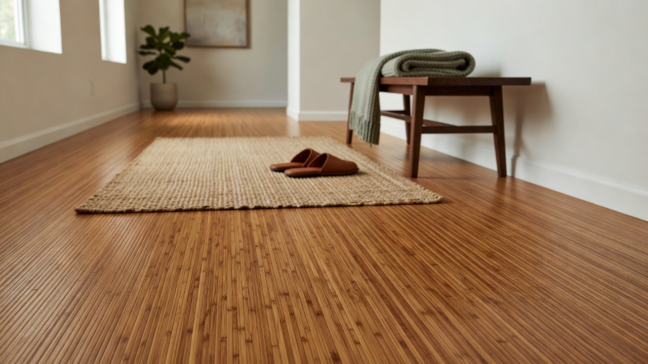Bamboo Floating Floor in a Hallway. — modern flooring photography
