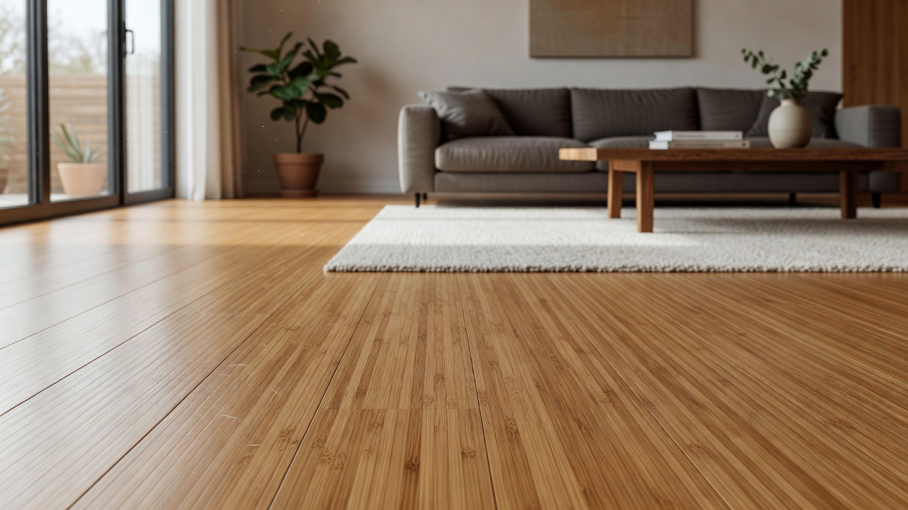 Bamboo Floating Floor with Knicks/Scratches — modern flooring photography