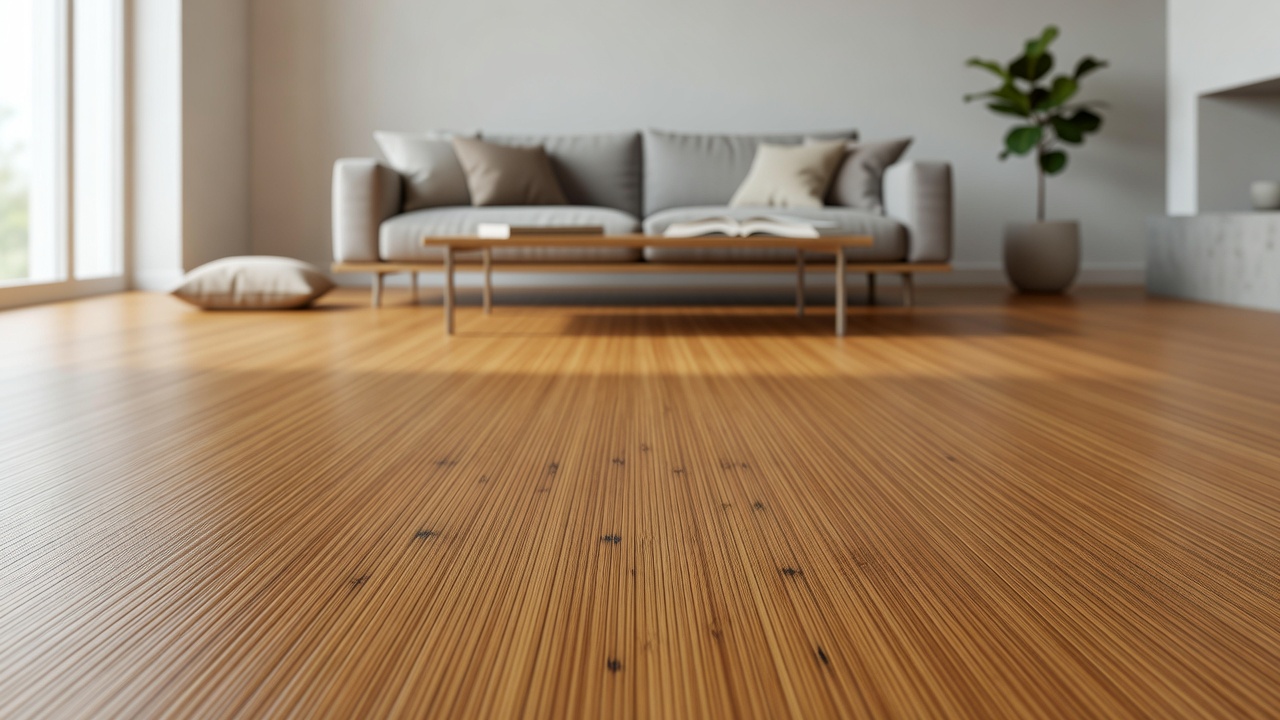 Bamboo Over Black Mastic — modern flooring photography