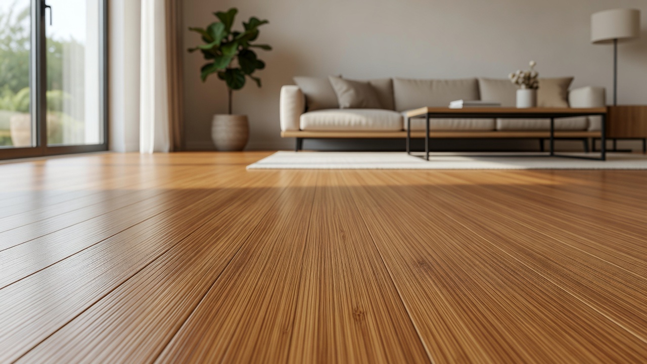 Bamboo Over Composite Vinyl — modern flooring photography