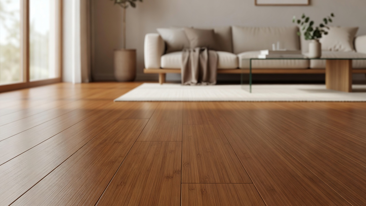 Cognac Horizontal Satin – Ming Dynasty Bamboo Install Follow-up — modern flooring photography