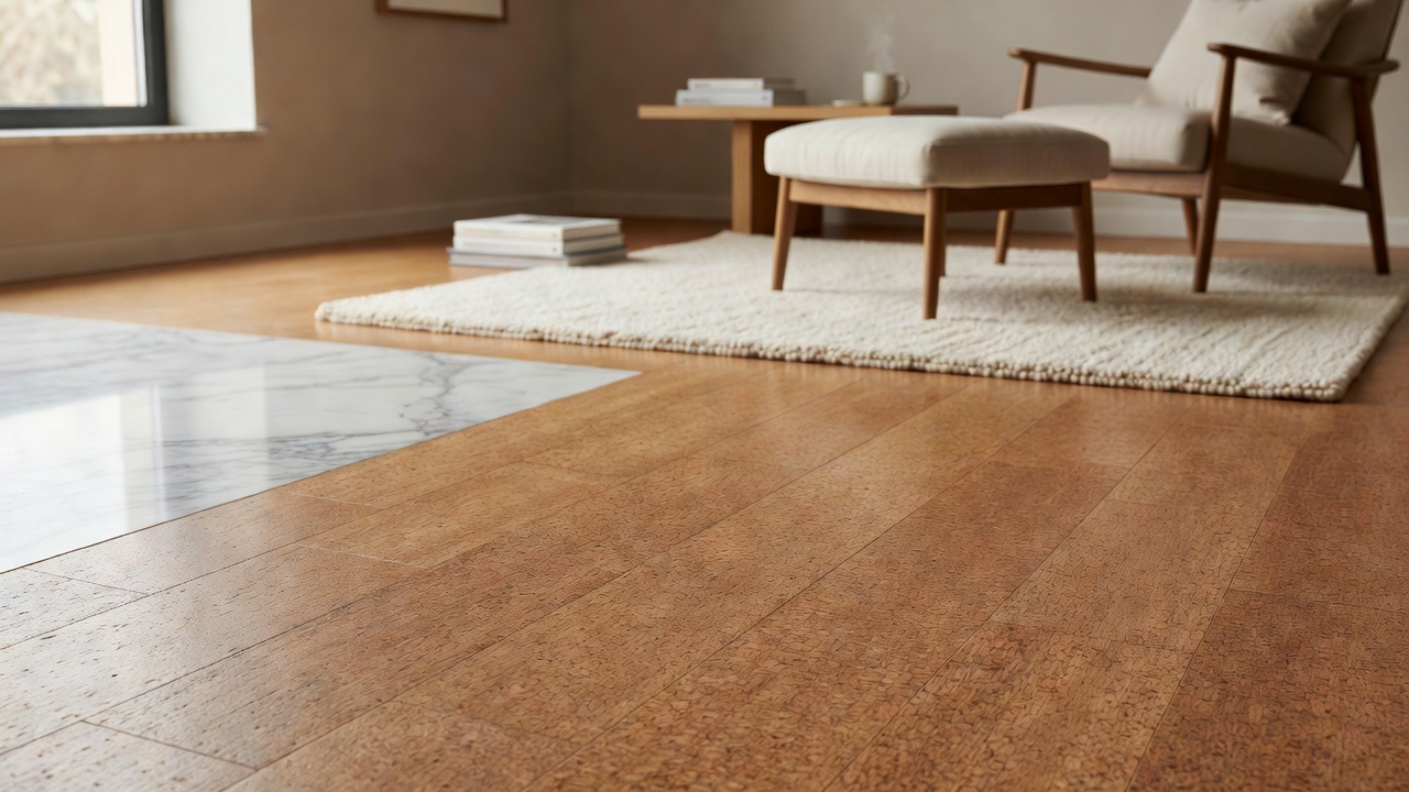 Cork Flooring Over Marble — modern flooring photography