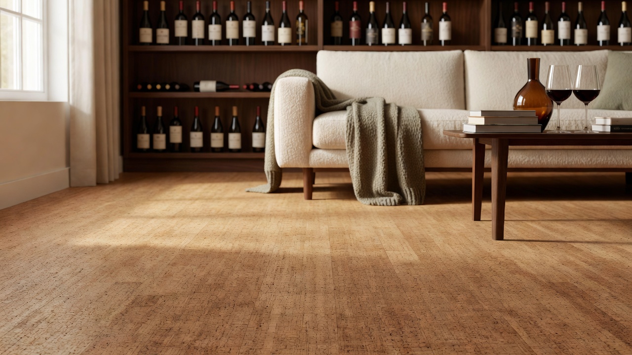 Cork in a Wine Room — modern flooring photography