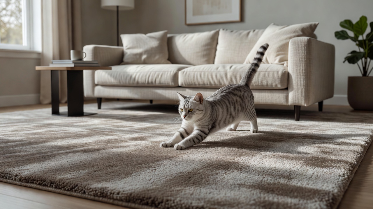 Flooring vs. Feline — modern flooring photography