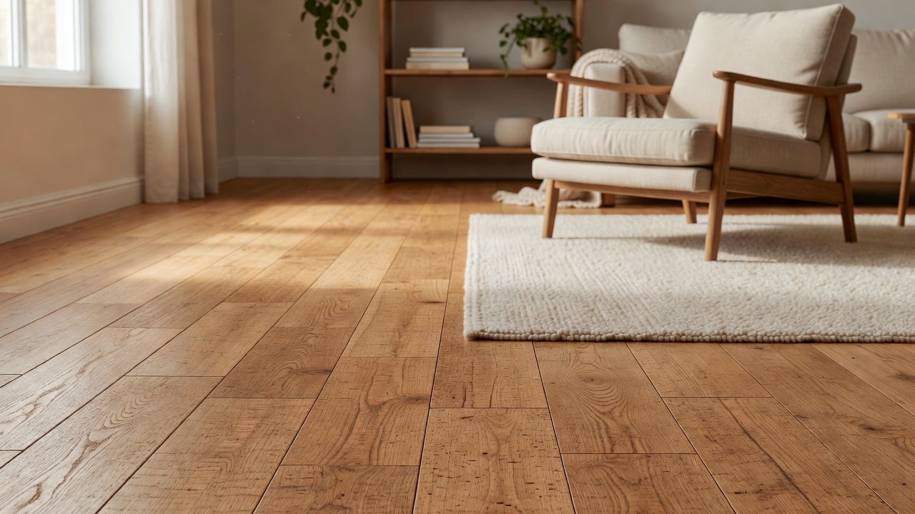 Gapping in a Cork Floor — modern flooring photography