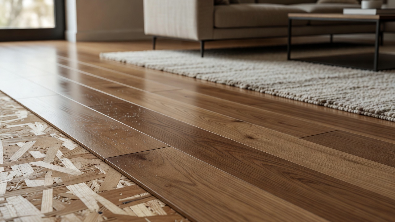 Glue Down Installation over OSB — modern flooring photography