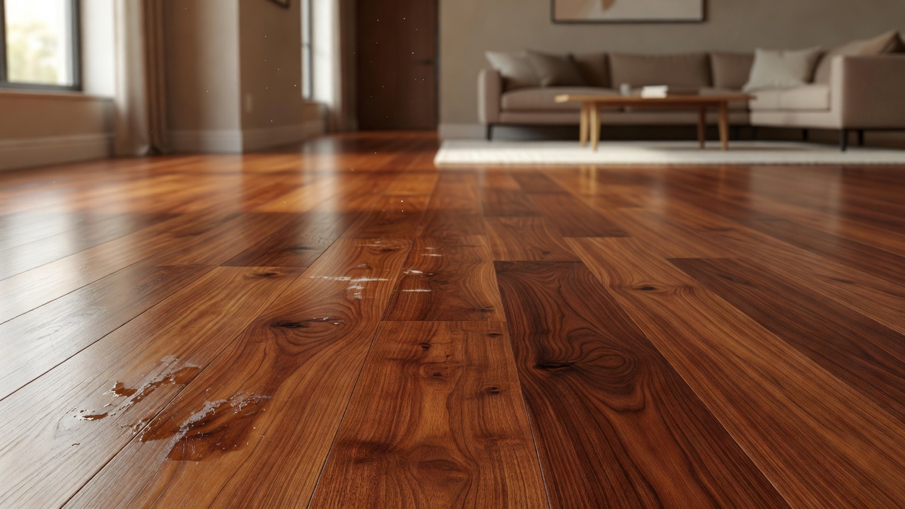 Greasy Residue on Brazilian Cherry Floor — modern flooring photography