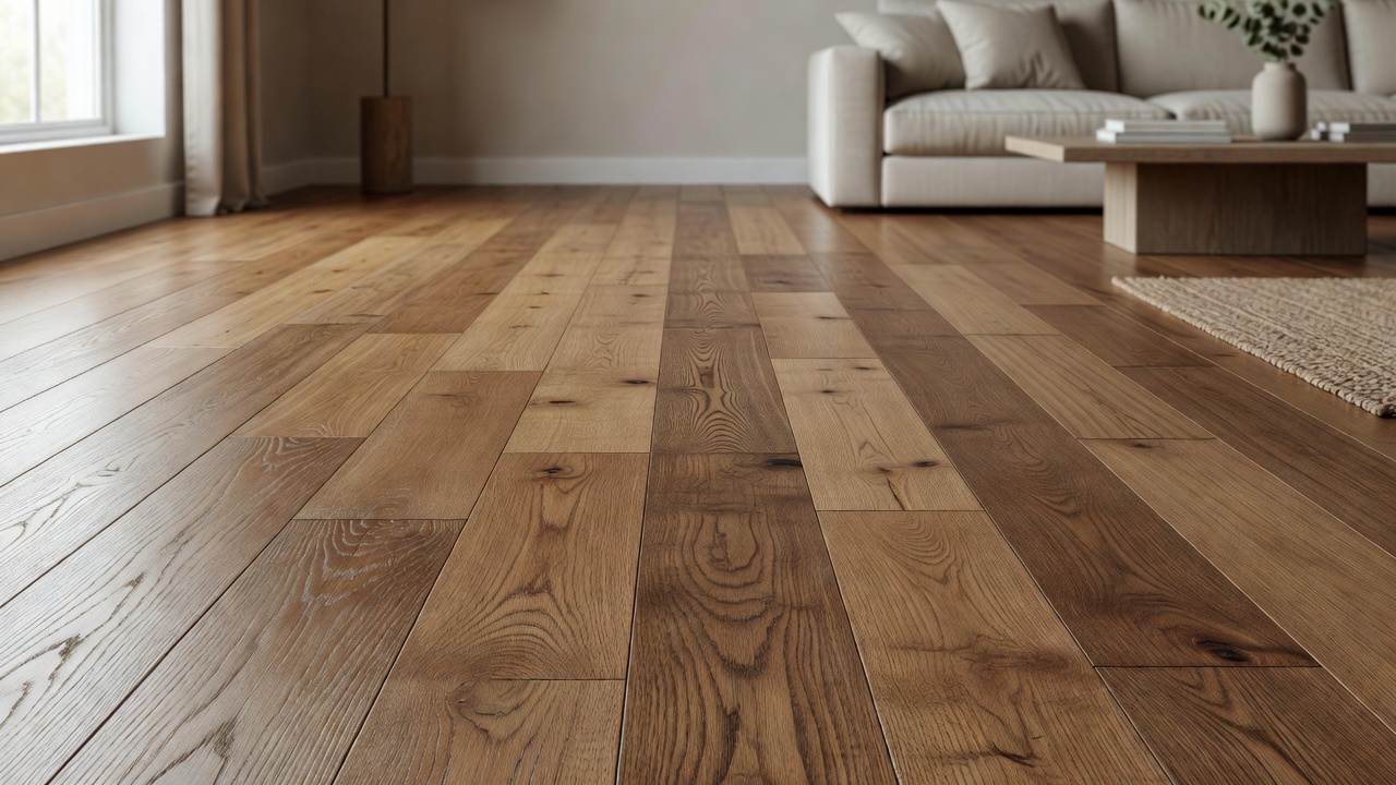 Handscraped SOLID hardwood – liquidation priced — modern flooring photography