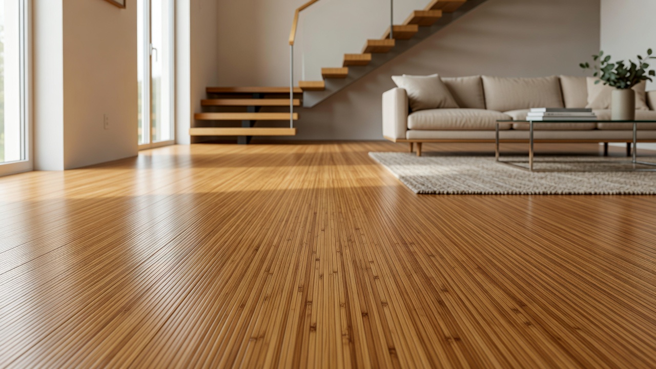 Installing Bamboo on a Landing — modern flooring photography