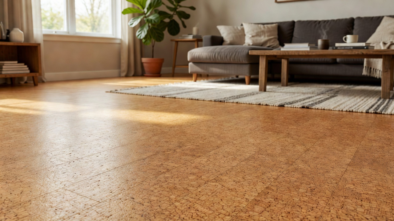 Installing Cork Flooring on Slab — modern flooring photography