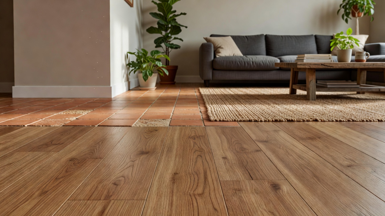 Laminate Installation Over Saltillo Tile — modern flooring photography