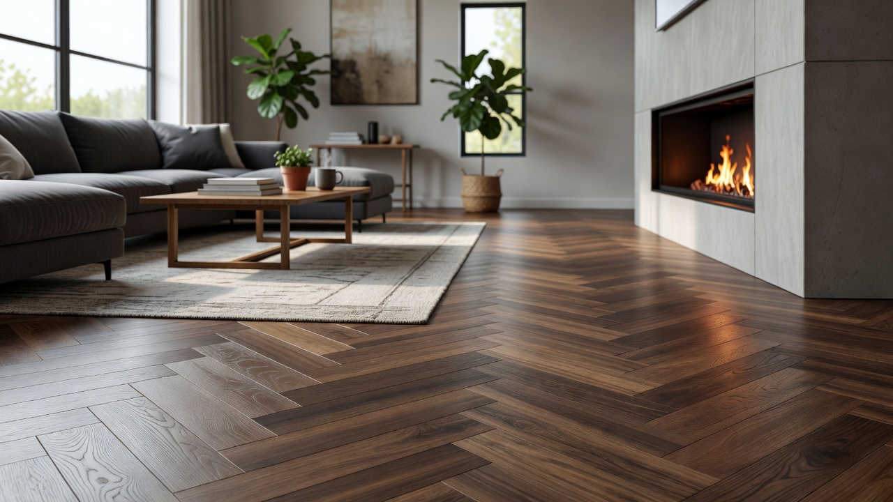 Laminate Near a Fireplace — modern flooring photography