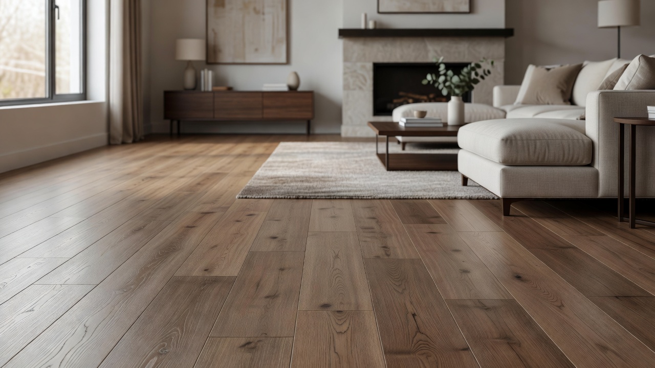 Laminate vs Hardwood — modern flooring photography
