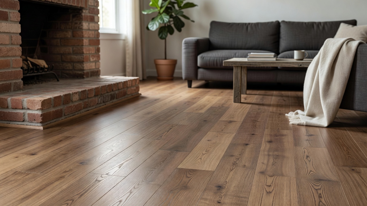 Installing Around a Brick Hearth — modern flooring photography