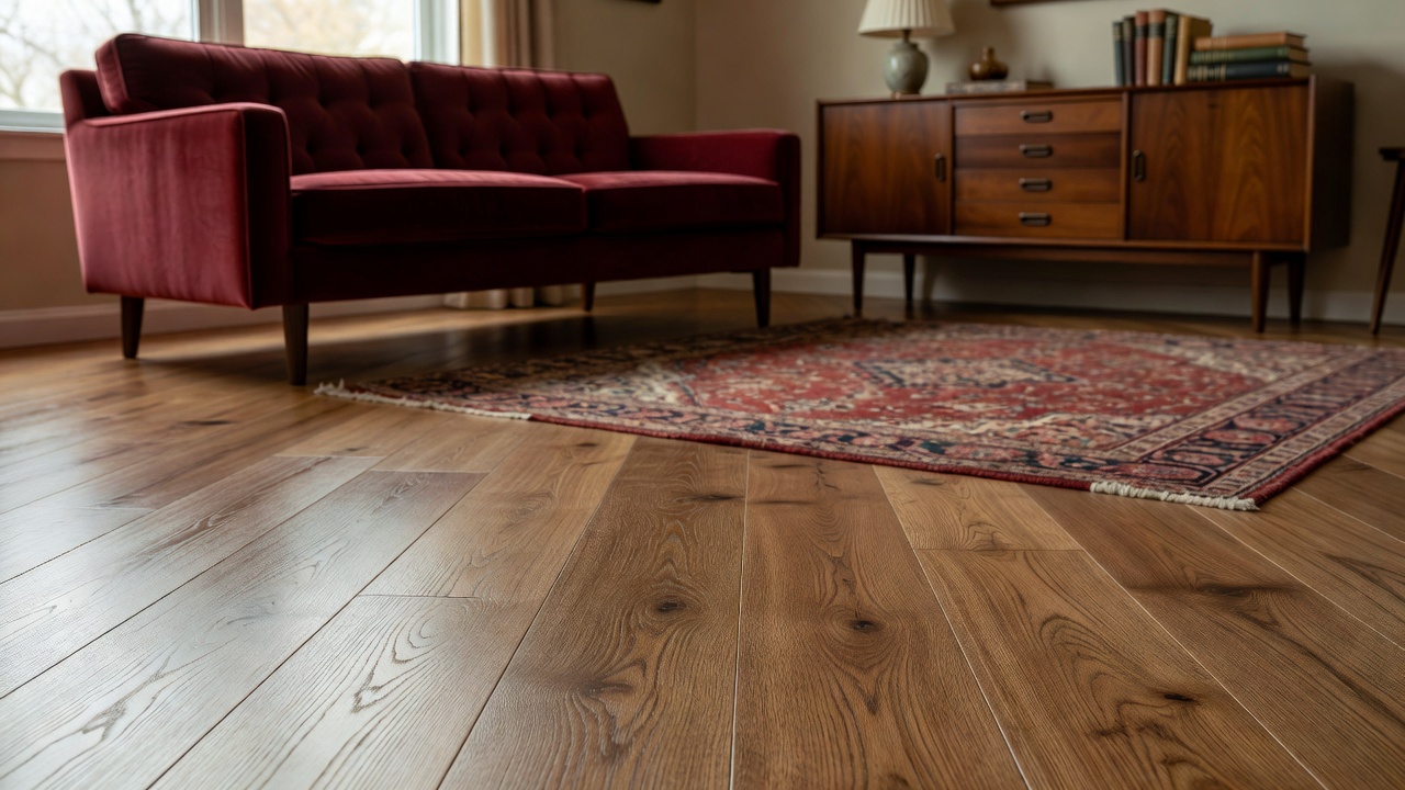 Red Vinyl Tile – Keeping to the 40’s-50’s Era Look — modern flooring photography