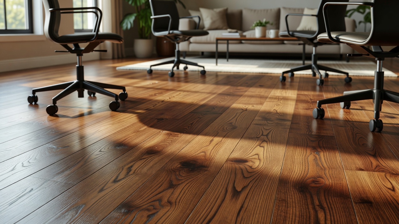 Rolling Chairs Over the Hardwood Floor — modern flooring photography