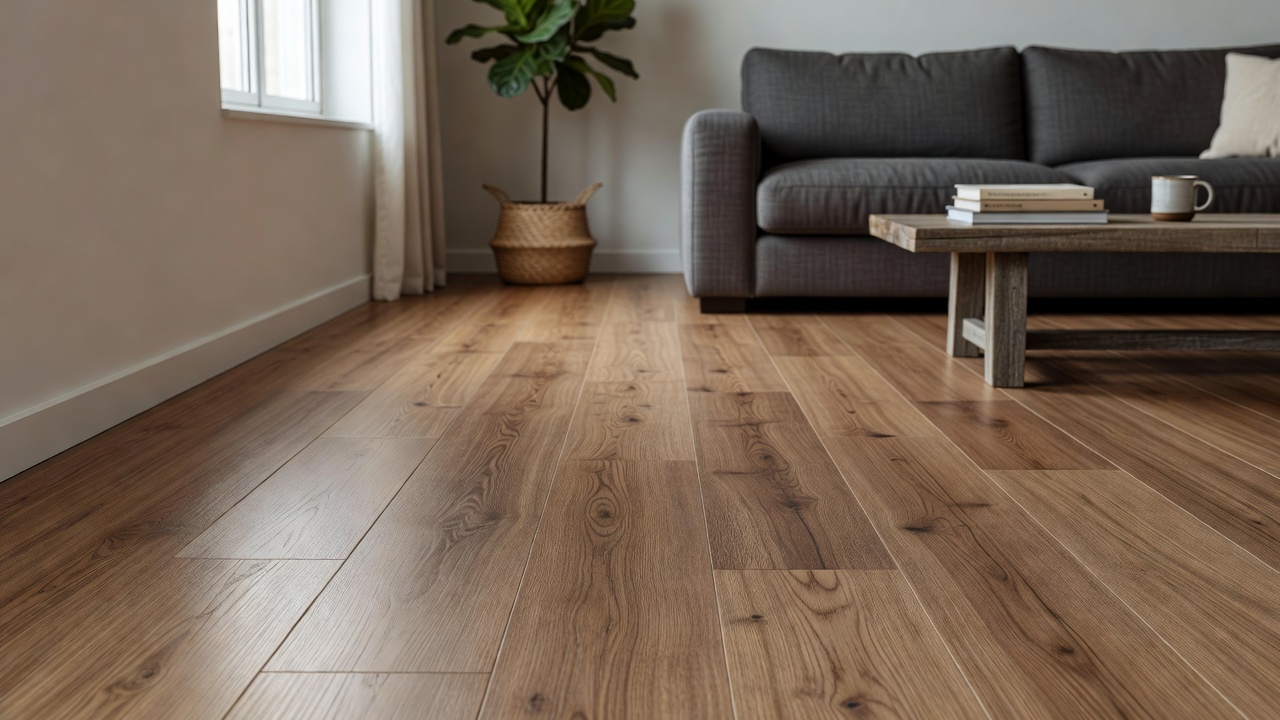 Self-Adhesive Tiles Over Pergo — modern flooring photography