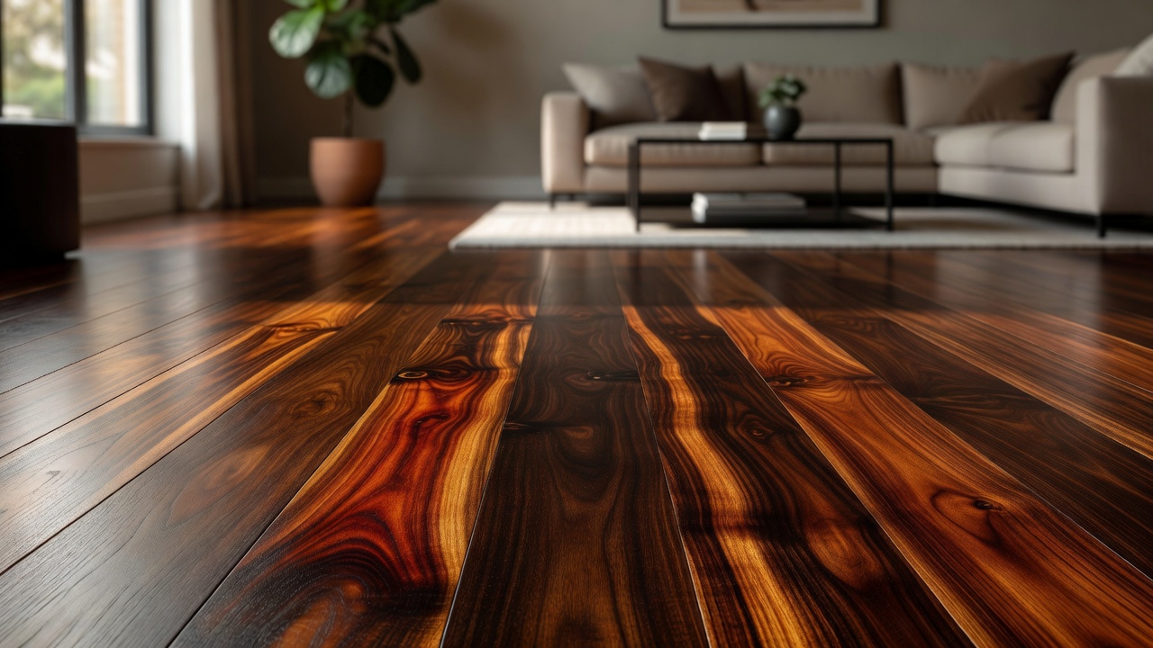 Tigerwood is great exotic hardwood — modern flooring photography