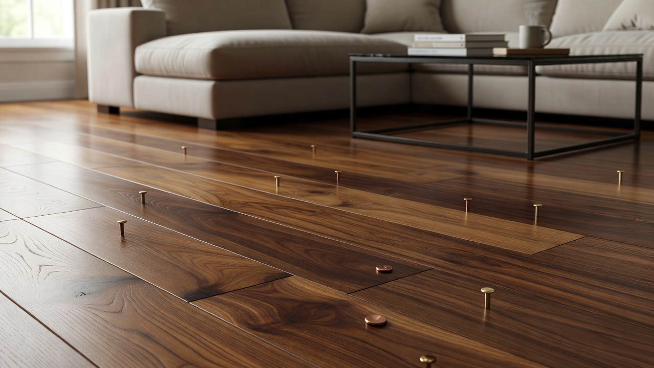 Top Nails Popping Up — modern flooring photography