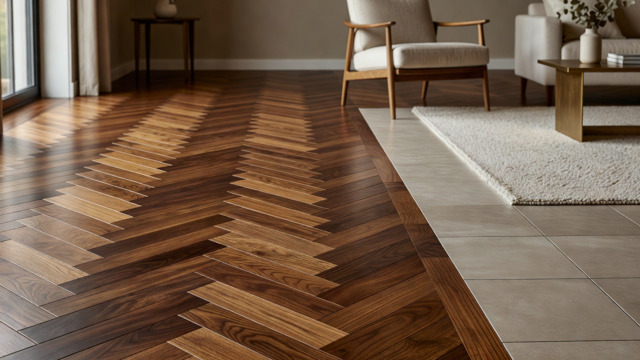 Wood Flooring with Tile and Installation — modern flooring photography