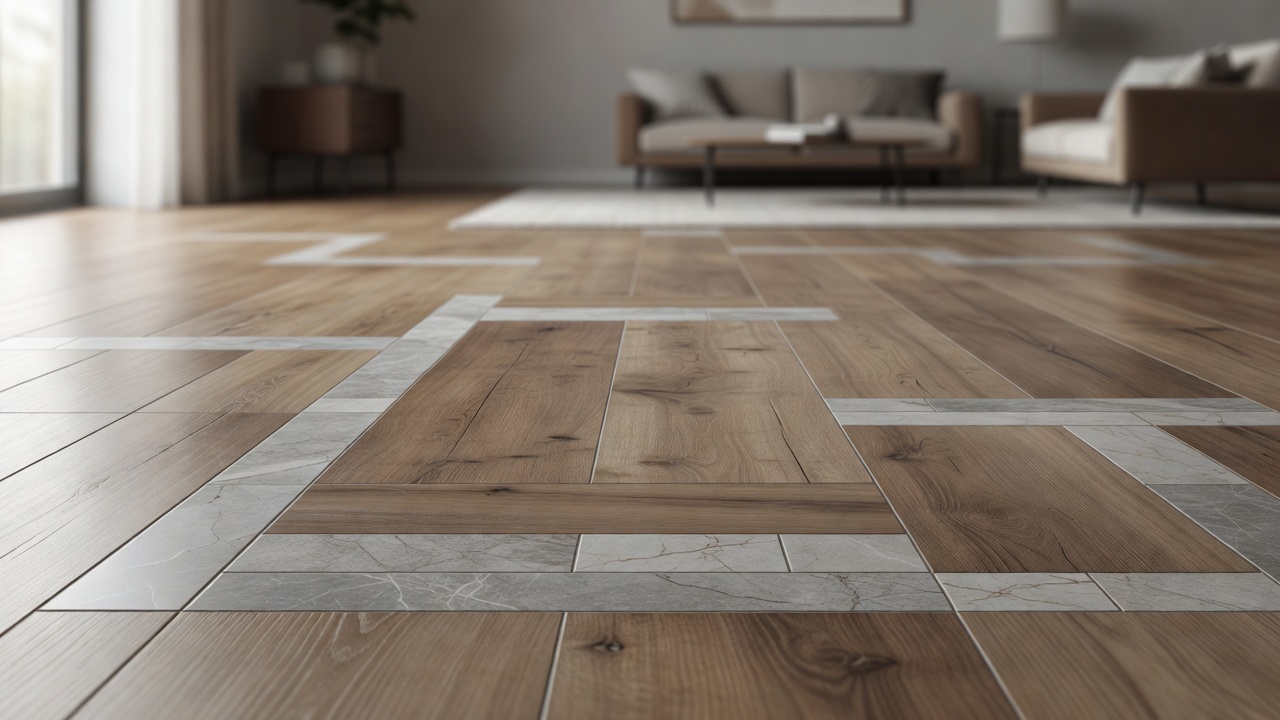 Wood Flooring with Tile Insets — modern flooring photography