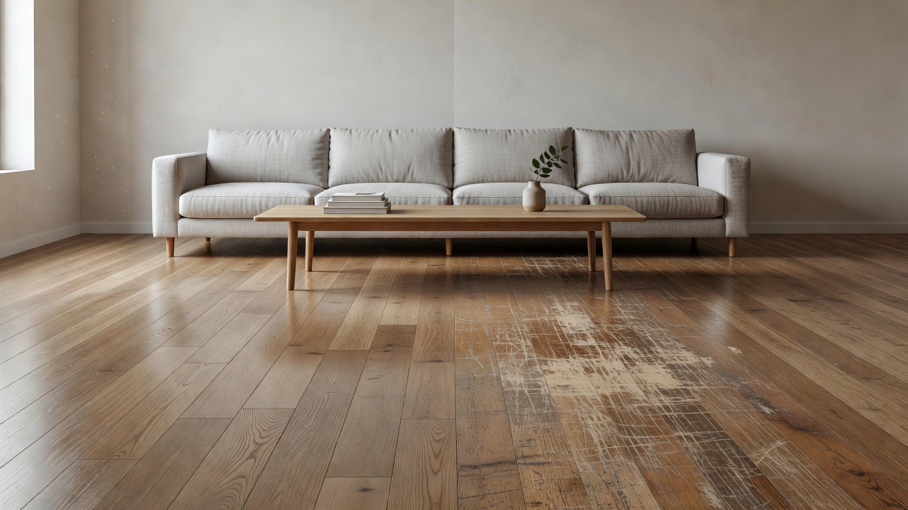 home staging comparison showing impact of floor condition on buyer perception