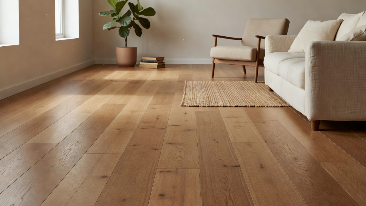 Hero image for matte warm wood flooring